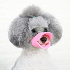 강아지 실리콘 입마개 짖음방지 애완견 반려견 오리입마개 산책 외출용 줄조절 개입마개 애견용품, 1개, 오리입마개 핑크S