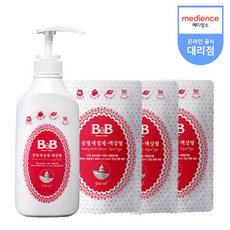 비앤비 젖병세정제 액상 용기 600ml + 리필 500ml x 3, 1세트