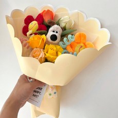 (쇼핑백포함) 그로밋꽃다발 비누꽃다발 킨더조이꽃다발 인형 꽃다발 졸업 학예회 콩쿨 재롱잔치 유치원 킨더 선생님, 블루킨더, 기본 구성(그로밋키링12cm꽃다발)