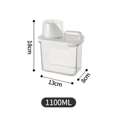 유리 항아리 뚜껑 주방 보관 목욕 항아리용 계량 컵, 1.White - 1100ML, 1개