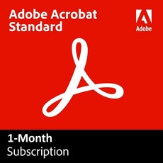 Acrobat Standard 자동 갱신을 통한 1개월 구독 PDF 소프트웨어 변환 편집 전자서명 보호 PCMac 다운로드 활성화 필요, Subscription (PC/Mac), Monthly Subscription