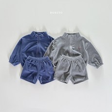 보니토 아동복상하세트 부드러운 벨로아 집업 세트