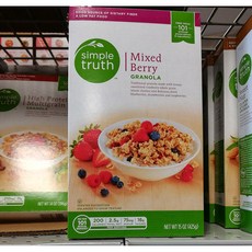Simple Truth Mixed Berry Granola 심플트루 믹스 베리 그래놀라 15oz(425g) 4팩, 1세트