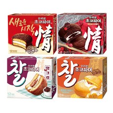 오리온 초코파이 468g+해피베리쇼콜라 456g+찰초코파이 인절미 336g+앙크림 336g(총4개), 4개