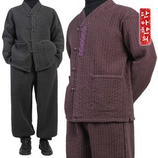 단아한의 남성 남자 겨울 개량한복 계량한복 법복 기모 누빔 다동누비세트