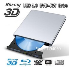 블루레이 플레이어 알루미늄 Blu-ray 드라이브 초박형 외부 USB 3.0 버너 BD-RE CD/DVD RW 노트북 용 3D 4K