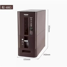 쌀 냉장고 6kg 12kg 가정용 쌀 저장용기 저장통 보관통 보관용기 라이스 디스펜서 원터치 밀폐 쌀통 방습 일본, 브라운, 1개