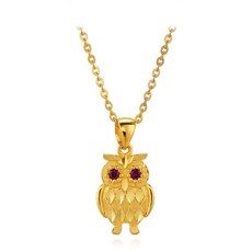 부엉이순금목걸이