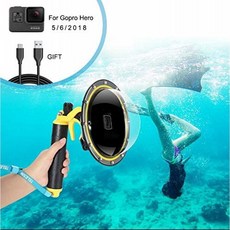 FEIMUOSI For GoPro Dome Port 다이빙 투명 돔 GoPro Hero Black Lens 방수 하우징와 Floaty Hand Grip
