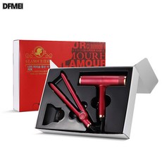 DFMEI 얼그레이 온스트레이트 온도조절 고데기 스트레이트 컬 겸용 헤어풀 스트레이트 펌, 로즈 선물 세트