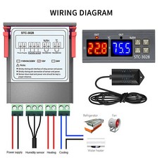 LCD 디지털 습도 온도 조절기 110V 220V DC12V 난방 냉각 제어 3028온도 계기, 07 W1411 24V