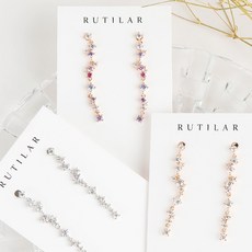 유색큐빅귀걸이