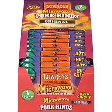 Lowrey's Microwave Pork Rinds Original 로우리스 포크라인즈돼지껍질과자오리지날전자렌지용 50g 18팩