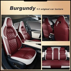 Zeekr 001 용 맞춤형 가죽 카시트 커버 전면 및 후면 풀 세트 포함, [01] burgundy, 1개