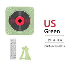 신형 휴대용 CD 플레이어 블루투스 5.1 스피커 스테레오 LED 스크린 3.5mm 음악 IR 원격 제어 FM 라디오, 녹색 미국, [02] Green US