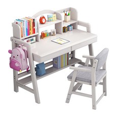주니어원목책상 심플가정용침실책상 북유럽책꽂이책상 친환경 고급형 공부방 인테리어 다용도 책장, 1.0m+Z의자 화이트 세트