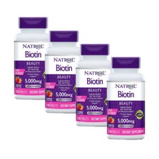  [4병] 나트롤 비오틴 5000mcg 페스트 디졸브 250정 (Natrol Biotin 5000 mcg. 250 Fast Dissolve Tablets), 4개 