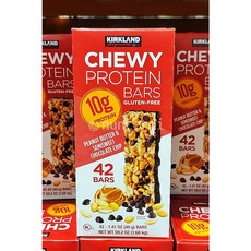 컬크랜드 츄이 프로틴바 단백질바 글루텐프리 1.68KG (40g x42개입) X 1상자 KIRKLAND CHEWY PROTEIN BARS GRUTEN-FREE, 1 상자