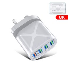 Lovebay EU/US/UK 플러그 4 USB 충전기 3.1A Quik Charge 3.0 iPhone 11 용 휴대 전화 충전기 Samsung Xiaomi 48W 고속, 보여진 바와 같이