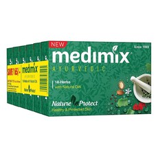 인도정품 medimix 메디믹스 아유르베다 클래식 18가지 허브 비누 75gms 6개 팩, 75g