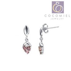 실버핑크원석귀걸이