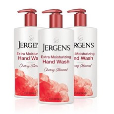 Jergens Extra Moisturizing Hand Soap Liquid Soap Refill Cherry Almond Scent Wash For Dry Hands 16, 8.3 Fl Oz (Pack of 3)