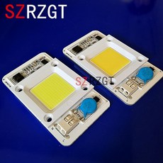 밝기 조절 LED COB 램프 칩 50W 화이트/웜 AC110V 220V 입력 스마트 IC 드라이버 diy용 투광 조명 스포트, 1개, warm white