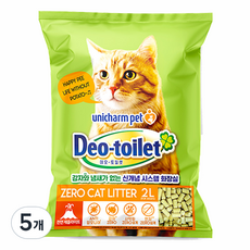 유니참 펫 감자&냄새 Zero 고양이 모래, 2L, 10개, 무향