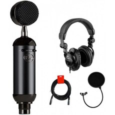 Polsen HPC-A30 모니터 헤드폰 Pop Filter &amp; XLR 케이블 번들이 장착된 Blue Blackout Spark SL XLR 콘덴서 마이크로폰, 단일옵션