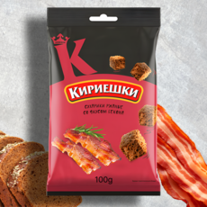 Kirieshki сухарики из ржаного хлеба со вкусом бекона, 100 г