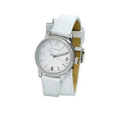 Burberry Utilitarian White Dial White Leather Ladies Watch BU7846