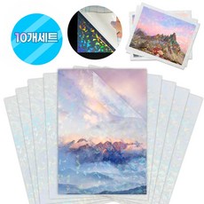 홀로그램 코팅지 10장세트 라미네이트 A4 필름지 시트지 투명 스티커 방수, 플로럴 플로럴