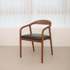 애쉬 통원목 등받이 식탁 의자, 갈색(Bwoun), 1개