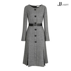 JJ지고트 버튼 디테일 절개 플리츠 원피스 GJAA0OP11