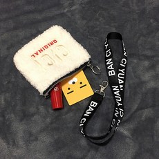 더잇슈 미니 뽀글이 목걸이 파우치 동전지갑