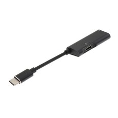 STKHTC 휴대 전화 용 DAC 칩이 장착 된 3.5mm 오디오 컨버터 케이블 유형 C, 검은