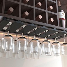 고정 와인잔 거치대 6라인, 블랙, 1개