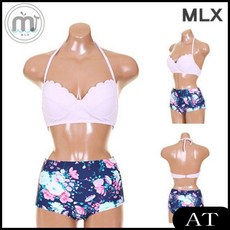 하체통통 뱃살커버수영복 (MLX) 가슴커보이는비키니 여자 여름 팬츠 브라탑 왕뽕업키니 비치웨어, AT 본상품선택