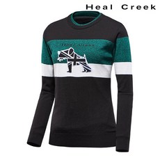 *본사직영* 힐크릭 여성 컬러 블록 풀오버 스웨터 1HCSWW9638_BK