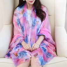 여자 머플러 자외선 차단 여름 얇은 바캉스비치스카프해변22호ABmgl65 kirahosi 바캉스 비치 스카프 해변 22호 ABmgl65