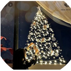앵두전구 크리스마스 스티커 트리세트 벽트리