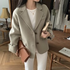 숏 작은 키 캐시미어 모직 코트 여성 겨울 가을 솜을 끼임 두꺼운 정장