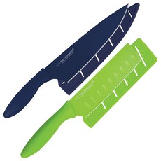 퓨어코마치2 나키리 그린+셰프나이프 네이비 2종 (칼집포함), 2개