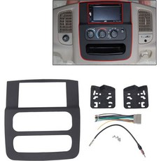 ECOTRIC 라디오 더블 딘 스테레오 대시 키트 W와이어 하네스 안테나 어댑터 2002-2005 닷지 RAM 1500 2500 3500 블랙 및 배선 지원, ECOTRIC 라디오 더블 딘 스테레오 대시 키트 W와, 1개