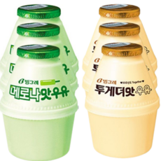 (냉장)빙그레 메로나우유 혼합2종세트(메로나맛 and 투게더맛), 3세트, 480ml