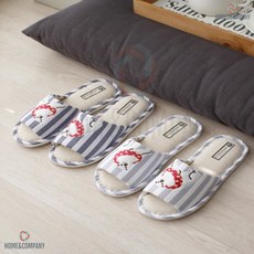 줄무늬 베어 실내화 (굽1cm) 학원슬리퍼 알바생 깔끔디자인 호텔 주부 집들이선물, 네이비