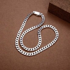 벨라시엘 S925 은목걸이체인 스털링 파인 피가로 7mm 70cm 마이애미 실버 패션