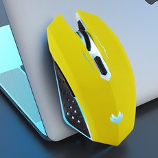 게이밍마우스 무선 마우스 충전가능한 버튼 정음 소음 cad제도 전용 선없음 게임 e-sports마우스 화웨이 영광 델 필기노트 사용, C01-공식모델, T04-노란색(충전식 정음 매트)
