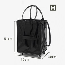 트렌드 컨테이너 장바구니 트레블카트 바퀴달린 접이식 핸드카트, 무광 블랙 50cm 40cm 30cm, 1개