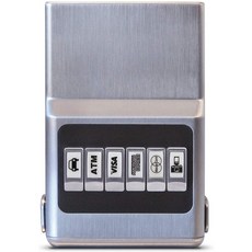 ACM Wallet 신용 카드 홀더 - 전면 포켓형 수첩 푸시 간단한 조작 (크롬 실버 RFID 사양)